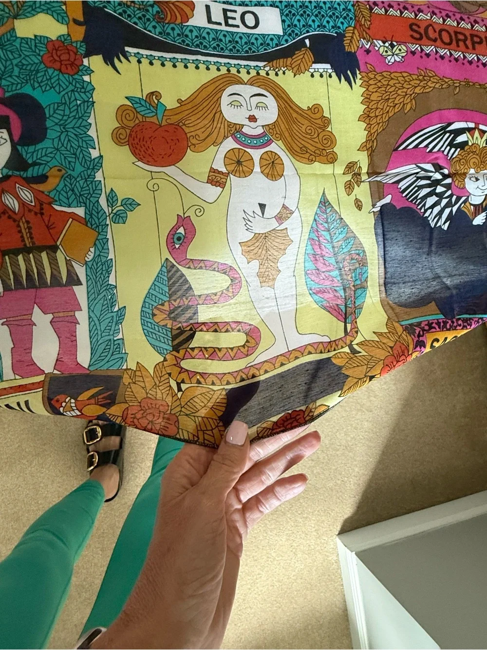 Raj Multicolor Zodiac Patchwork Tapestry